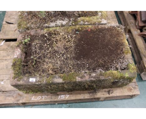 An 18/19th century sandstone trough, 32 ins long, 18 ins depth and 10ins high  