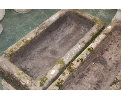 18th/19th century sandstone trough, 92 cm wide x 42 cm deep x 23 cm high