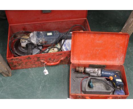 Electric drill and a Bosch GWS 20-230 2000 watt angle grinder 