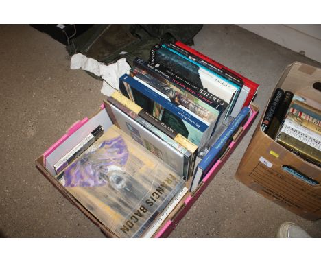 A box of various art related books to include Francis Bacon, David Hockney and Munch