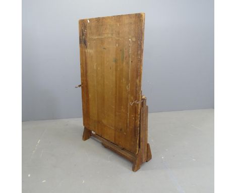 A vintage pine plank top adjustable folding table. Dimensions as pictured 107x70x74cm.Height adjustable. Good condition with 