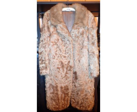 Vintage fur coat with mink collar 