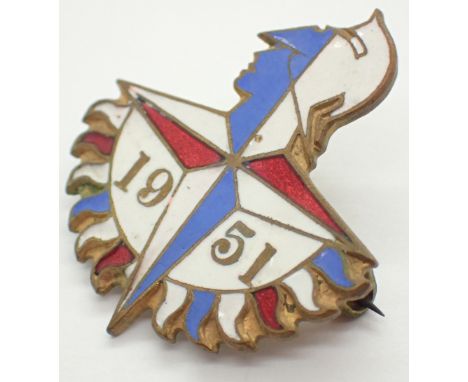 Vintage 1951 enamel Festival of Britain badge 