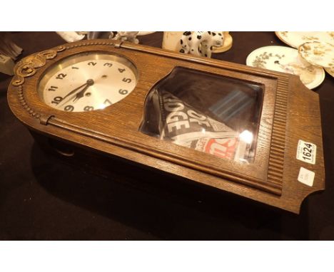 Vintage oak cased chiming wall clock 