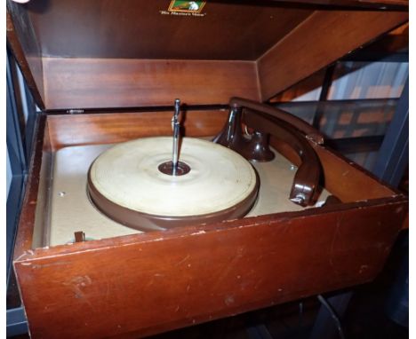 HMV three speed record player  CONDITION REPORT: All electrical items in this lot have been PAT tested and have PASSED. THIS 