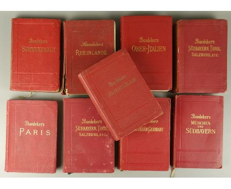 9 Ausgaben "Handbuch für Reisende", Karl Baedeker, um 1900/19202* Südbayern, Tirol und Salzburg, etc., 1896 und 1898; München