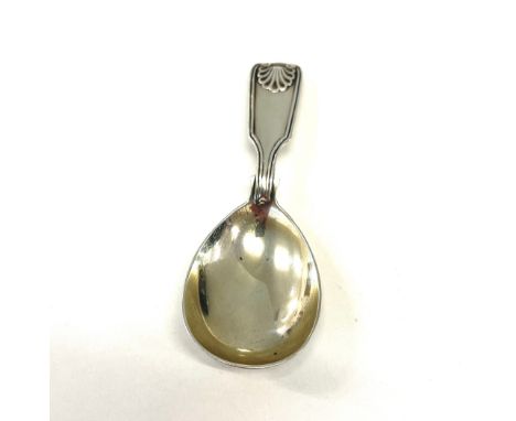 Silver hallmarked caddy spoon, weight approx 22.6g 