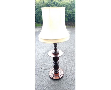 Small mahogany stand with lamp 