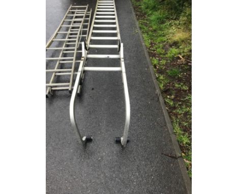 2 tier metal ladder and roof hook 