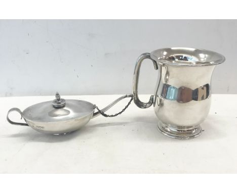 silver aladin style lamp, which weighs 89.4g and a silver tanker, which weighs 154.2 