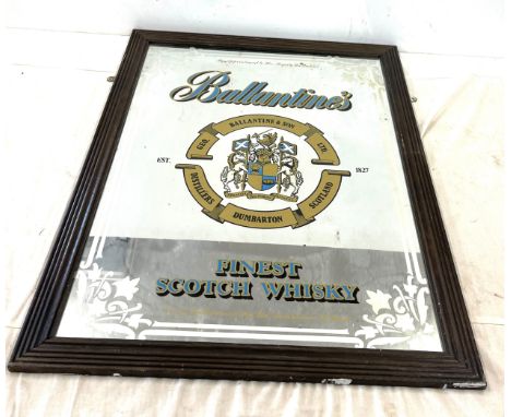 Framed advertising Ballantines Scotch Whisky pub mirror 26" tall 20.5" wide 