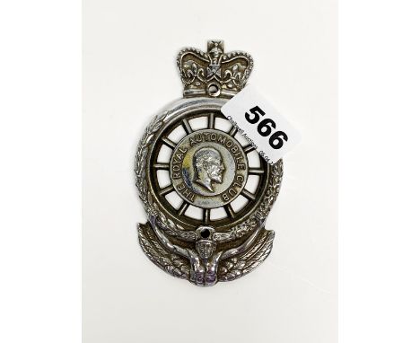 A King George V Royal automobile club members badge, H. 12.5cm.