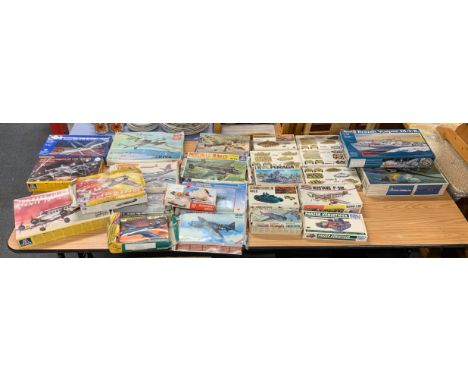 A large collection of boxed air fix and other model kits.