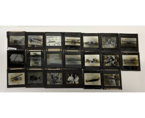 A group of 20 aircraft and military related World War I lantern slides.
