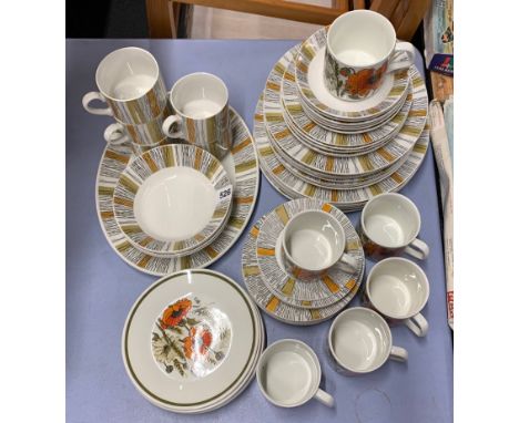 A Midwinter part tea set together with a group of Meakin china.