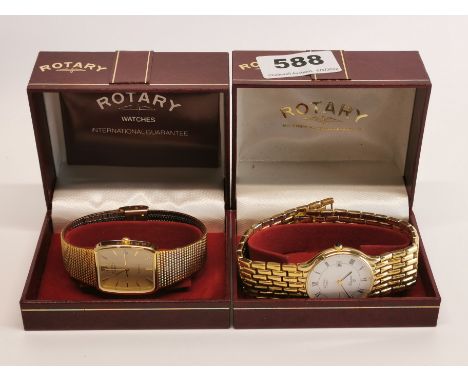 Two gents gold plated Rotary wristwatches.