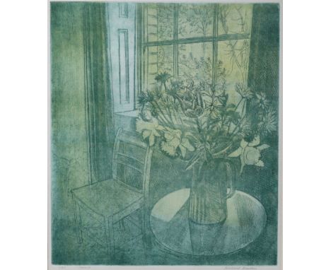 RICHARD BAWDEN (1936-2024) “Sunrise”, coloured etching, signed, titled &amp; numbered 5/85 in pencil, 46cm x 39cm (image), fr