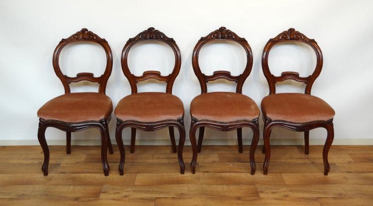 set van 4 kuifstoelen set van 4 mahonie biedermeier stoelen met ...