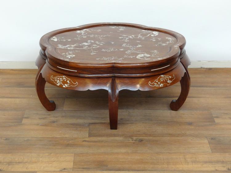 Chinese tafel met inlegwerk Chinese rozenhouten salontafel met