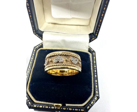 9ct gold diamond band ring (7.8g) 