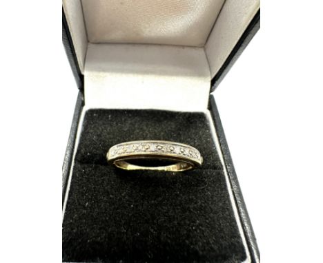 9ct gold diamond  "i love you" retractable tag  ring (3.1g) 