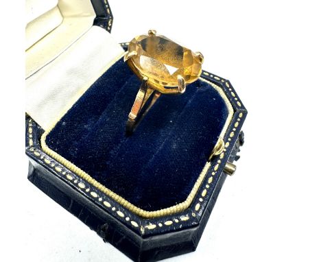 18ct gold vintage citrine cocktail ring (5.6g) 