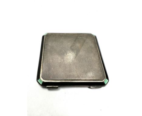 Antique silver &amp; enamel compact weight 104g 