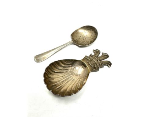 2 silver tea  caddy spoons 