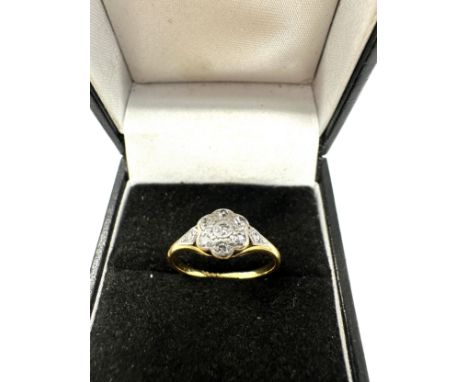 18ct gold diamond floral custer ring (2g) 