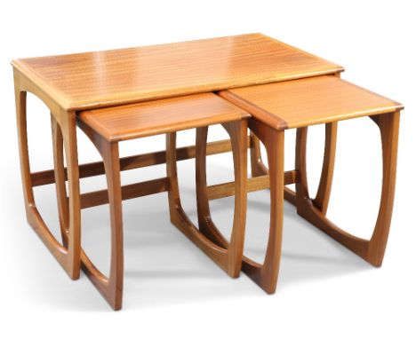 A G-PLAN QUADRILLE NEST OF THREE TEAK OCCASIONAL&nbsp;TABLES, CIRCA 1970S, designed by Victor Wilkins,&nbsp;the largest 80cm 