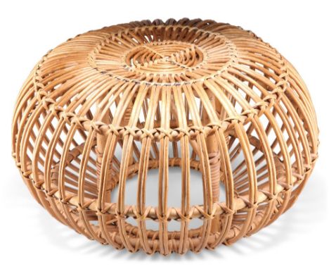 A FRANCO ALBINI WICKER LOBSTER POT OTTOMAN, CIRCA 1960S, of compressed globular form. Approx. 31cm by 49cmCONDITION REPORTAn 