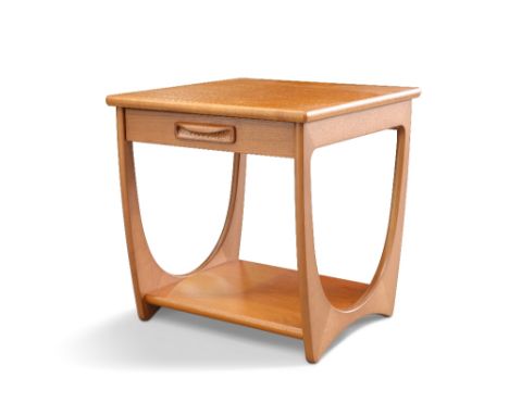 A G-PLAN QUADRILLE TABLE, CIRCA 1960S, designed by Viktor Wilkins, with shelf drawer. 52cm high, 49cm square
