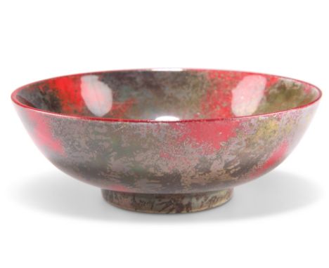 A NEW SPECTRIA POTTERY BOWL, by Edward R. Wilkes,&nbsp;covered in a crystalline effect flambé&nbsp;glaze, signed, Nick Rocke 