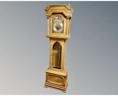 A Danish Roskilde oak Tempus Fugit longcase clock.