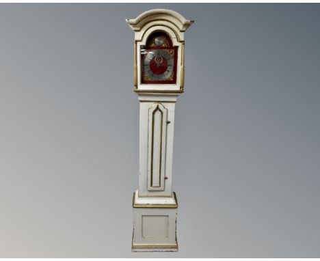 A continental painted oak longcase clock signed Kund Alstid.