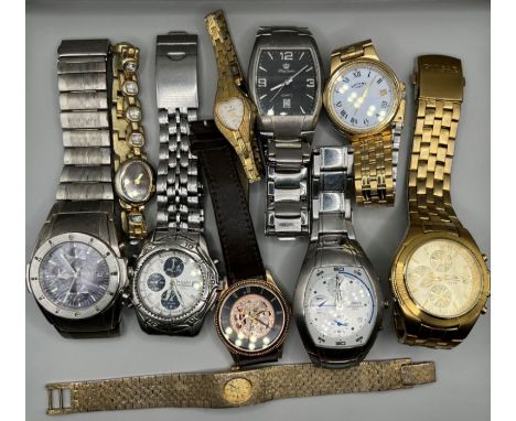 A selection of six gentlemens and four ladies wristwatches to include examples by Rotary, Lorus, Pulsar, Sekonda, Ieke and Ki