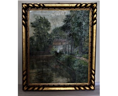 R De Boel&nbsp; "Forest, Le Moulin St. Helene"&nbsp; signed and dated, lower left, oil on canvas, 44.5cm x 35.5cm, 20th centu