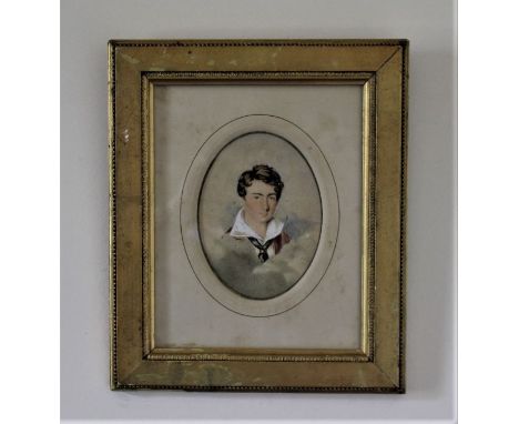 Alfred J. Derby Portrait of a page, head and shoulders, wearing a plumed hat, inscribed verso "painted by Alfred J. Wright 18