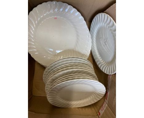 &nbsp;3 Poole primrose trios, 5 cottage ware trios, assorted other plates cups and saucers, box of assorted mugs, box of over