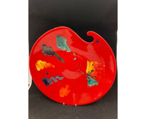 A large Poole Pottery 1970's Masserella charger in the form of an artist Palette, Its a limited edition 141/250 . 40 cm in di