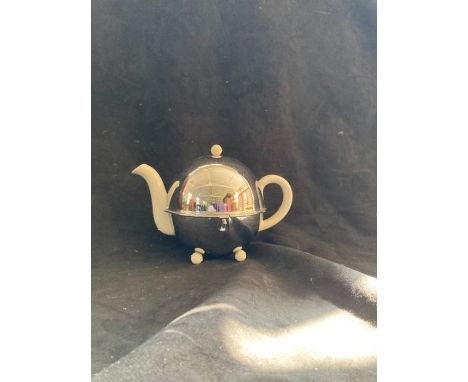 1930's PBB Everhot insulated Ceramic and chrome Tea pot patent 523942 made in England R