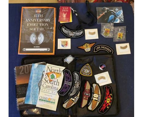 A collection Harley Davidson memorabilia