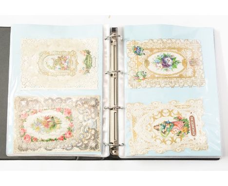 Collection of Victorian Valentines and greetings cards, predominantly c.1870, including Dobbs and similar paper lace examples