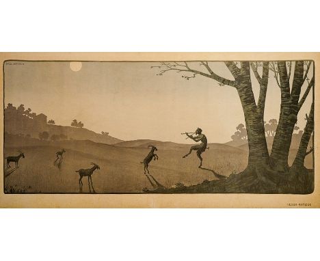 Paul Berthon (French, 1872-1909), 'Vision Antique', signed in pencil l.r., lithograph mounted on canvas, 32 by 63cm, unframed