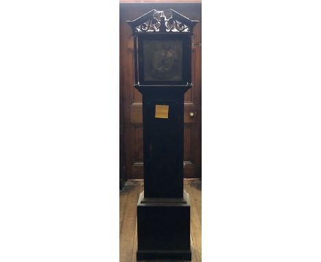 A George III oak 8-day longcase grandfather clock by Thomas Noon of Ashby de-la Zouch, circa 1760, carved pediment, brass fac