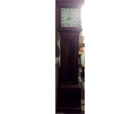 A George III eight day mahogany longcase clock, painted dial, black Roman numerals, the dial inscribed 'William Gregory, Basi
