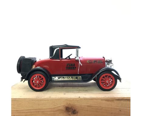 Beam Kentucky Straight Bourbon Whisky decanter, in the form of a vintage fire chief car, unopened.