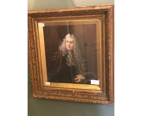After Thomas Gainsborough, 'Rt Hon Charles Wolfran Cornwall, Speaker of the House of Commons, 1780-89', pastel, 28 by 26cm, g