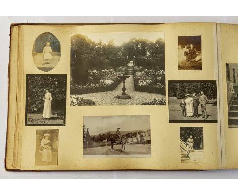 Winston Churchill Interest. A&nbsp;large Edwardian album featuring four original photographs of Winston and Clementine on the