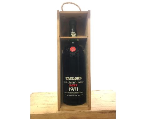 A cased magnum of 1981 Taylor's port.Description:Quantity: 1 bottleCondition: Good. Origin: Private individualType of cellar: